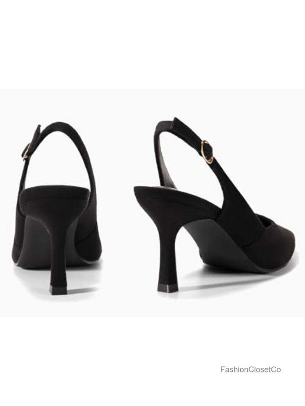 Women's Slingback Kitten Heels Closed Pointed Toe Backless Wedding Party Dress - Picture 3 of 6